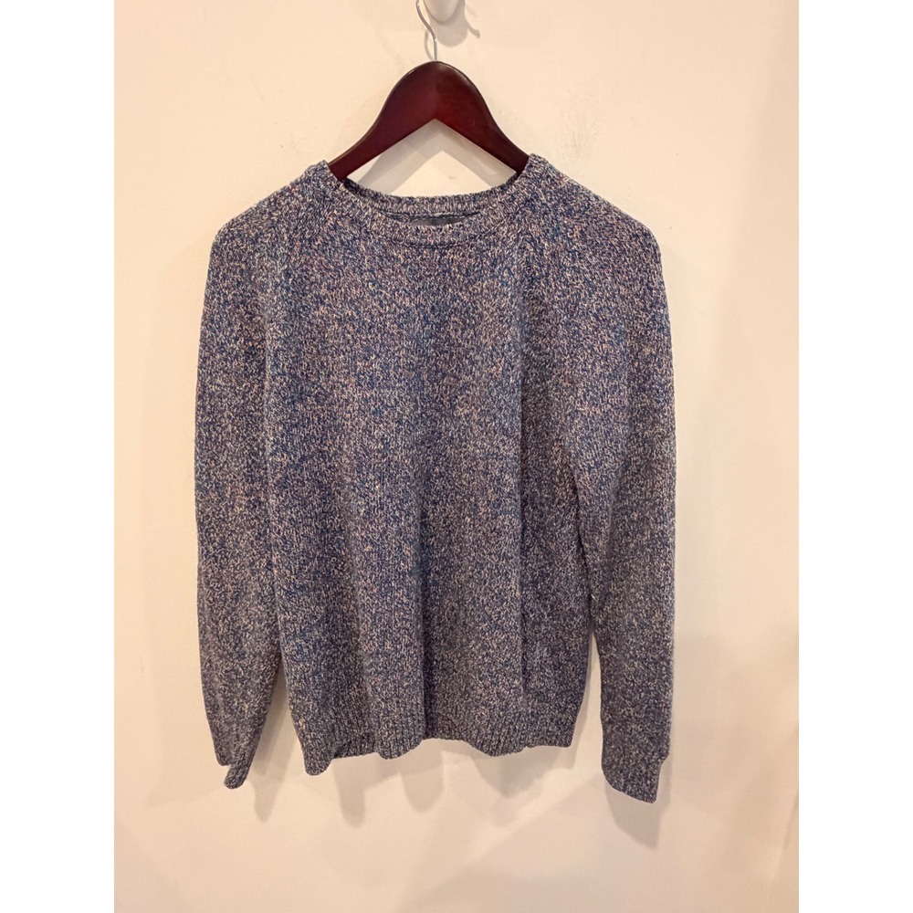 Bonobos Mens Space Dye Linen Cotton Blend Crewneck Sweater Blue Multi M